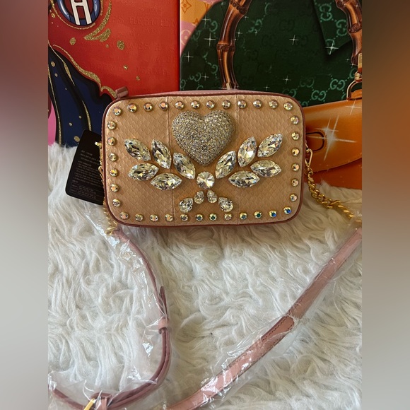 MCM SOARING HEART SWAROVZKI CAMERA BAG  in SNAKESKIN - Picture 3 of 16